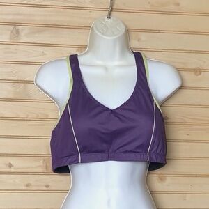 Moving Comfort Purple Racer Back Padded Wireless Sports Mesh Bra XL 38AB-40A